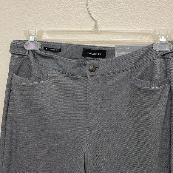 Talbots Black White Lexington Pant Size 6 Skinny Leg Stretchy Classic Preppy NWT - Picture 10 of 14
